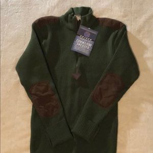Green Sweater with Brown accent patches